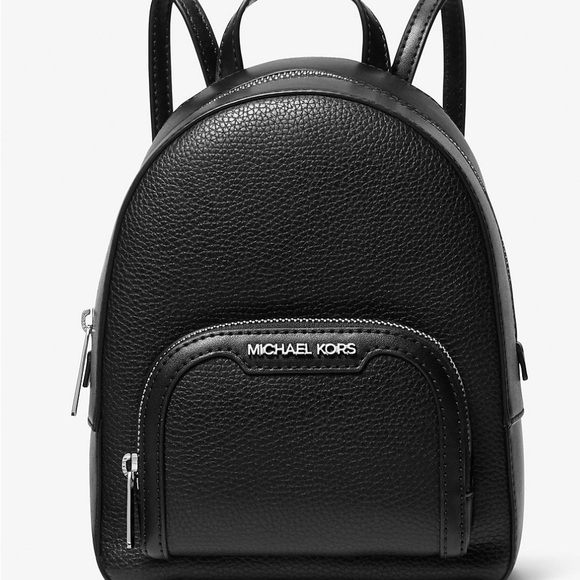 Michael Kors Black Rhea Backpack with Silver Accents - Picture 2 of 3